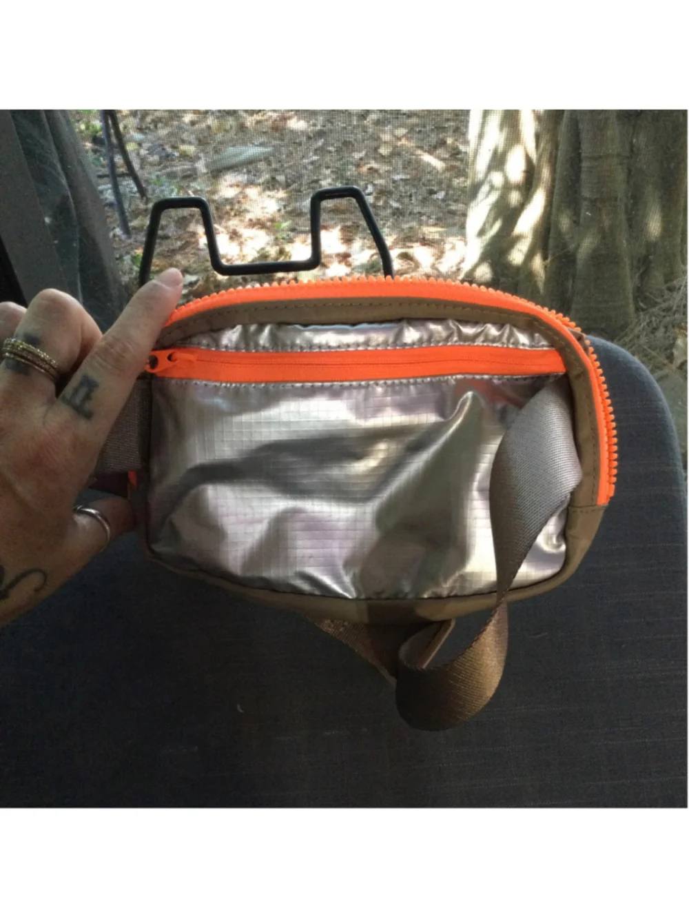 Women's Unbranded Crossbody Bag One Size Silver and Orange